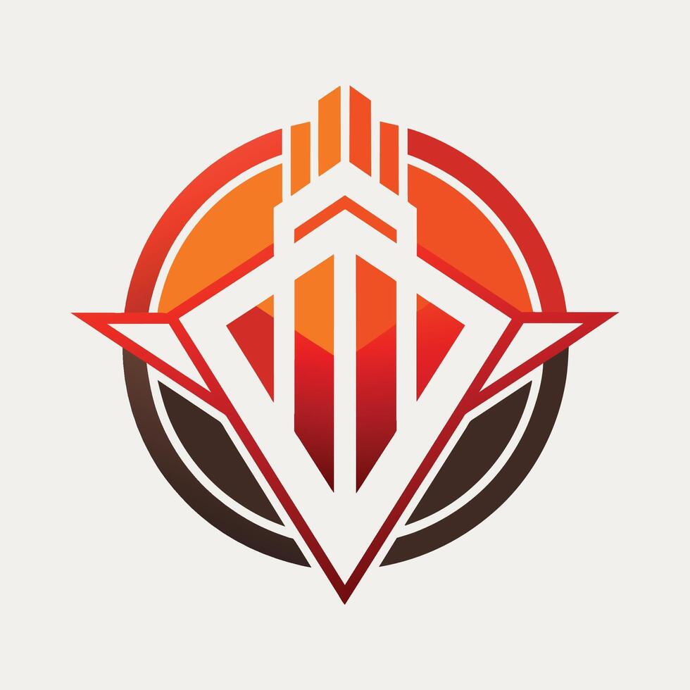 un' logo con un' rosso e arancia colore schema con un' prominente stella nel il centro, design un' visivo identità quello saldi semplicità e creatività per un' grafico design studio vettore
