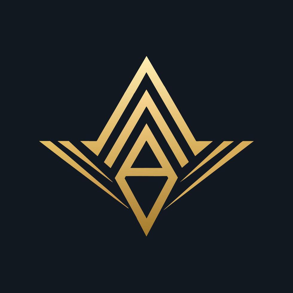 un' logo con nero e oro colori con un' stella nel il mezzo, sviluppare un' logo per un' lusso athleisure marca quello senza soluzione di continuità miscele stile e funzione vettore