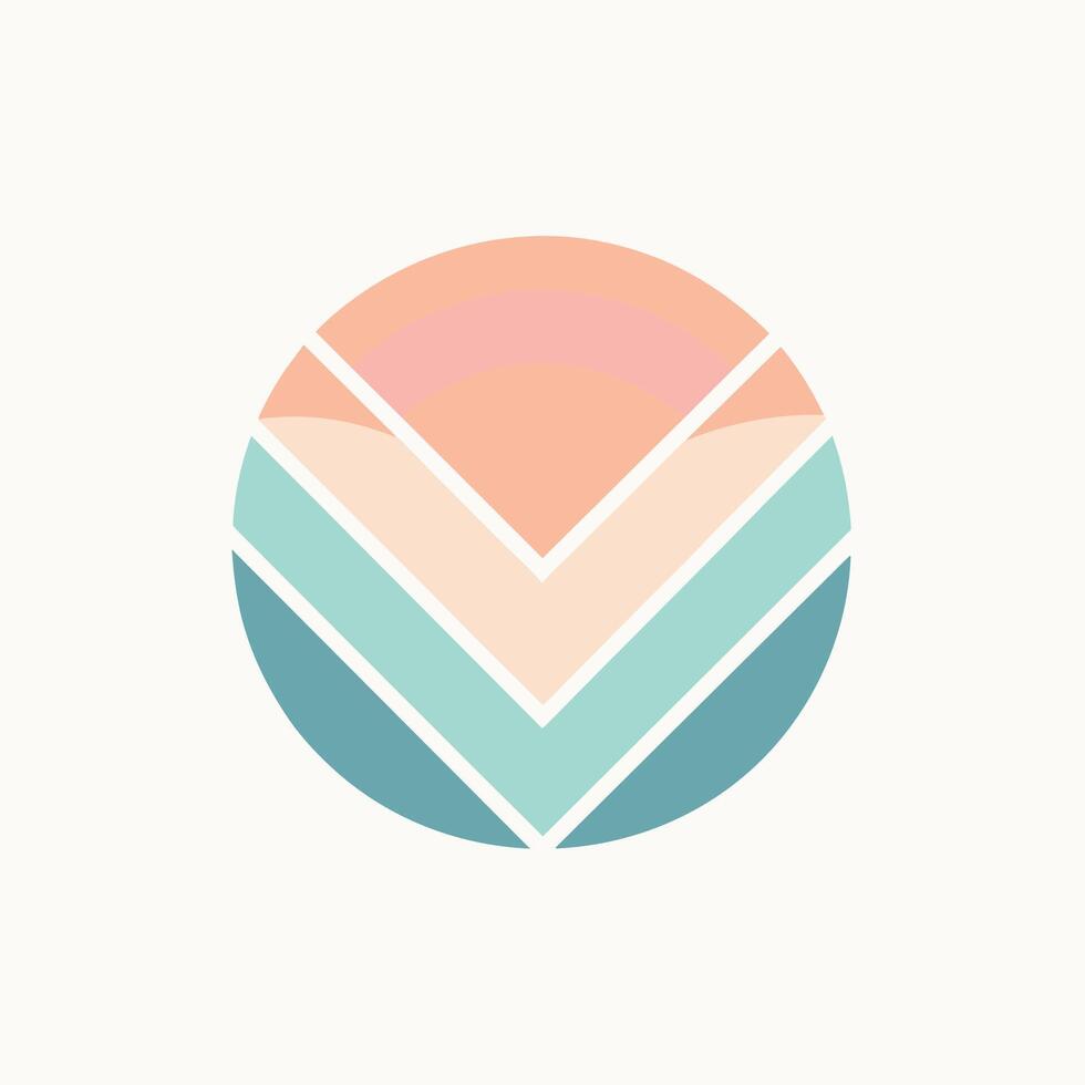 un' logo con un' geometrico design nel morbido pastello colori per un' azienda, morbido, pastello colori nel un' calmante composizione, minimalista semplice moderno logo design vettore