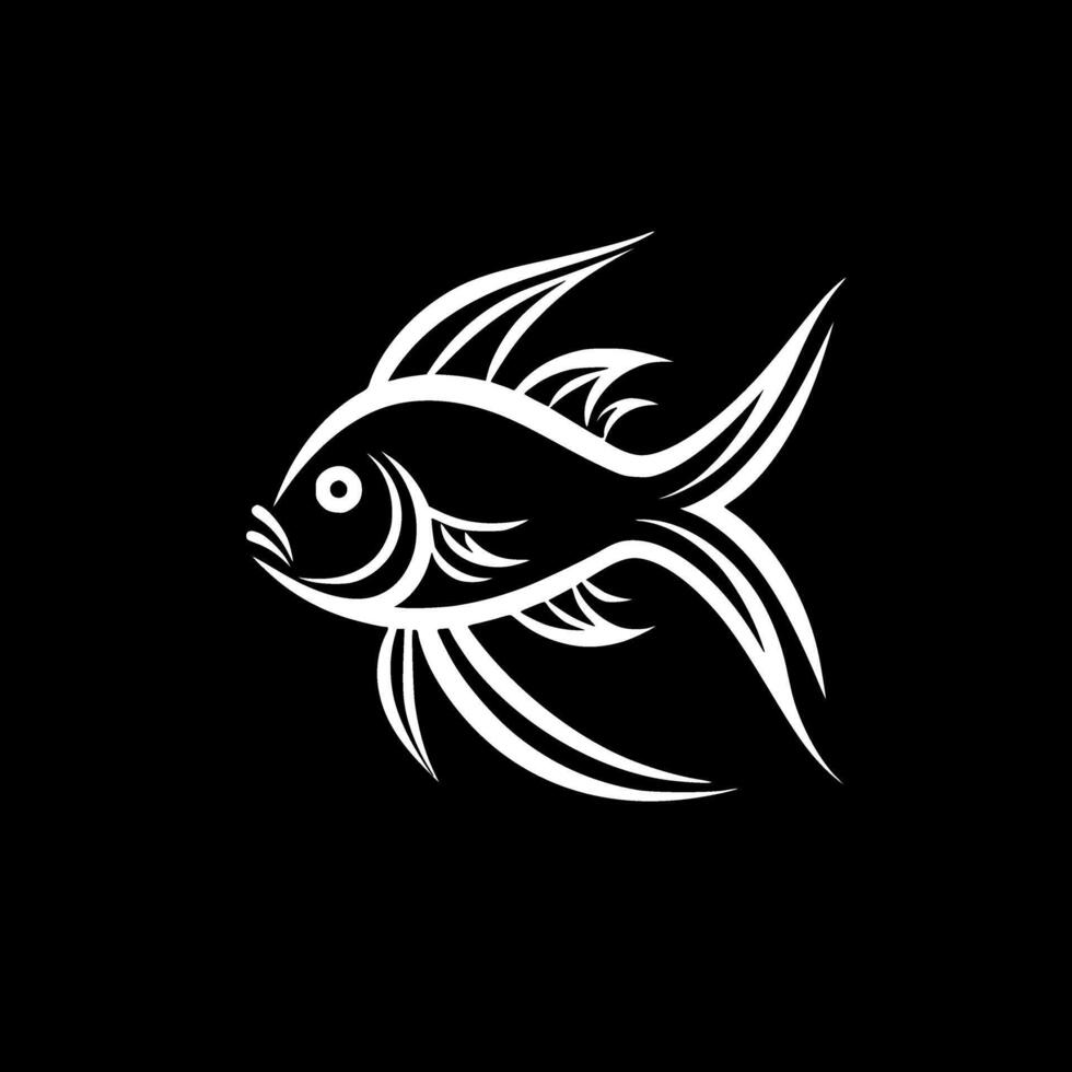 pesce rosso, nero e bianca illustrazione vettore