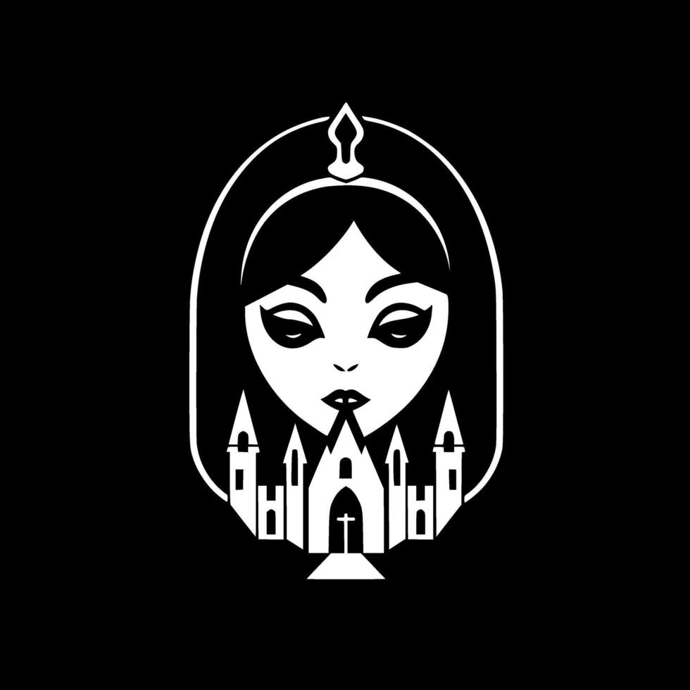 Gotico - nero e bianca isolato icona - illustrazione vettore