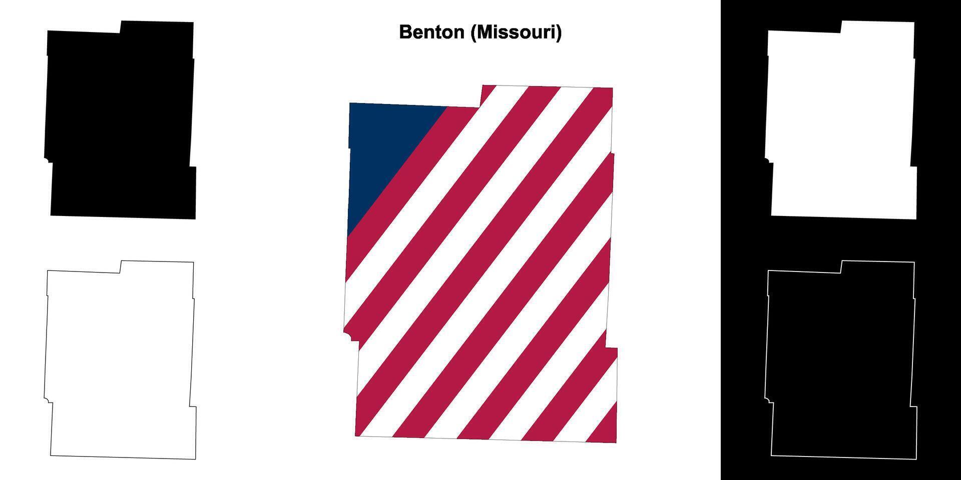 benton contea, Missouri schema carta geografica impostato vettore