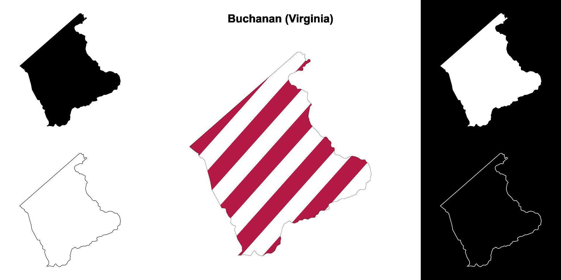 buchanan contea, Virginia schema carta geografica impostato vettore