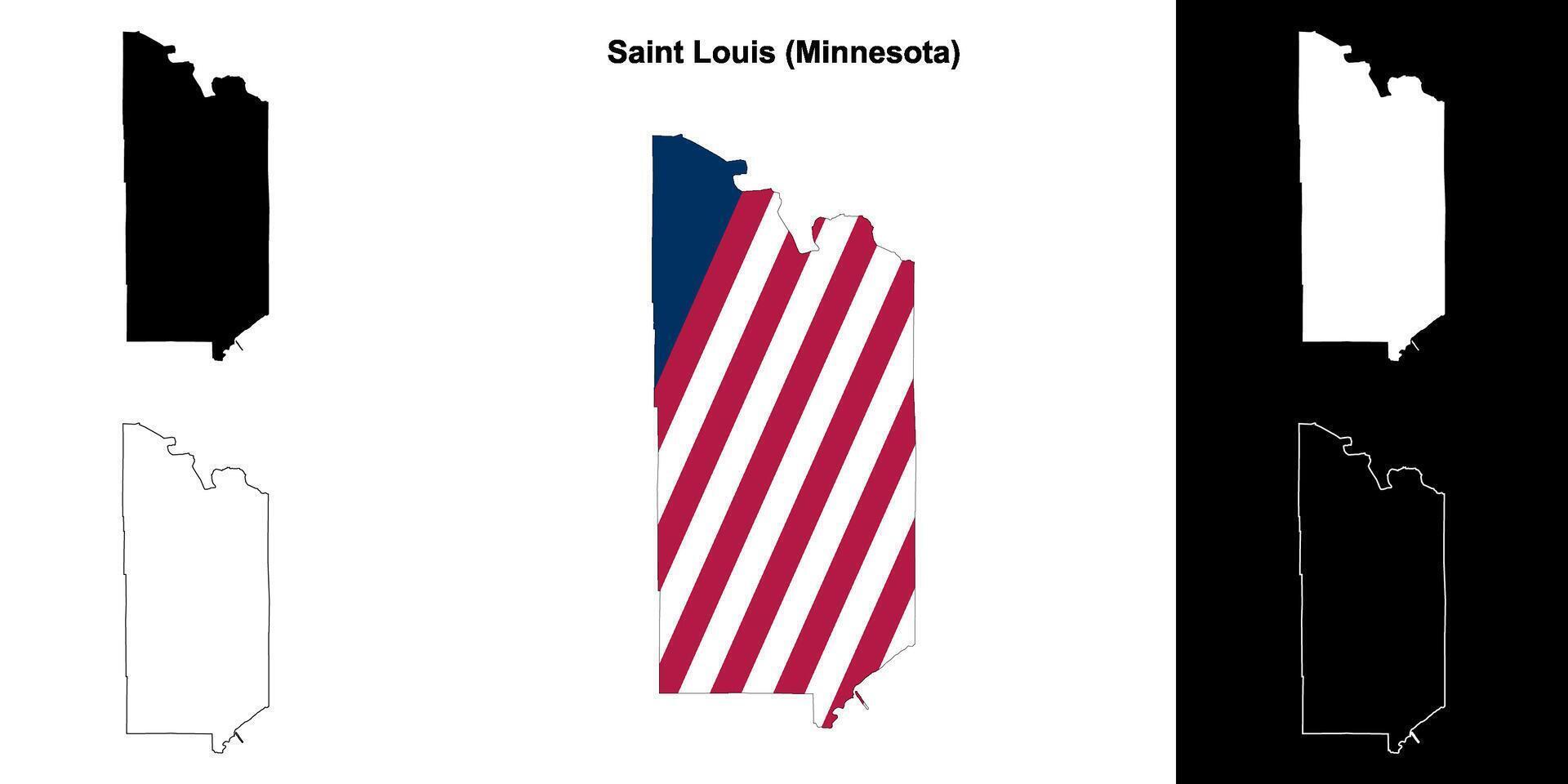 santo Louis contea, Minnesota schema carta geografica impostato vettore