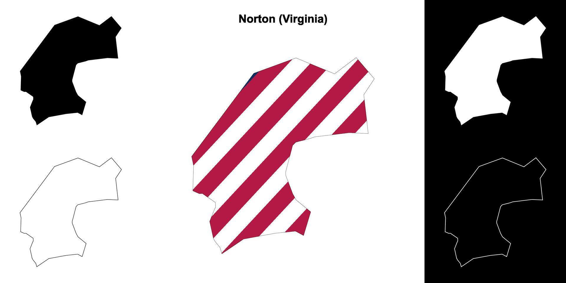 norton contea, Virginia schema carta geografica impostato vettore