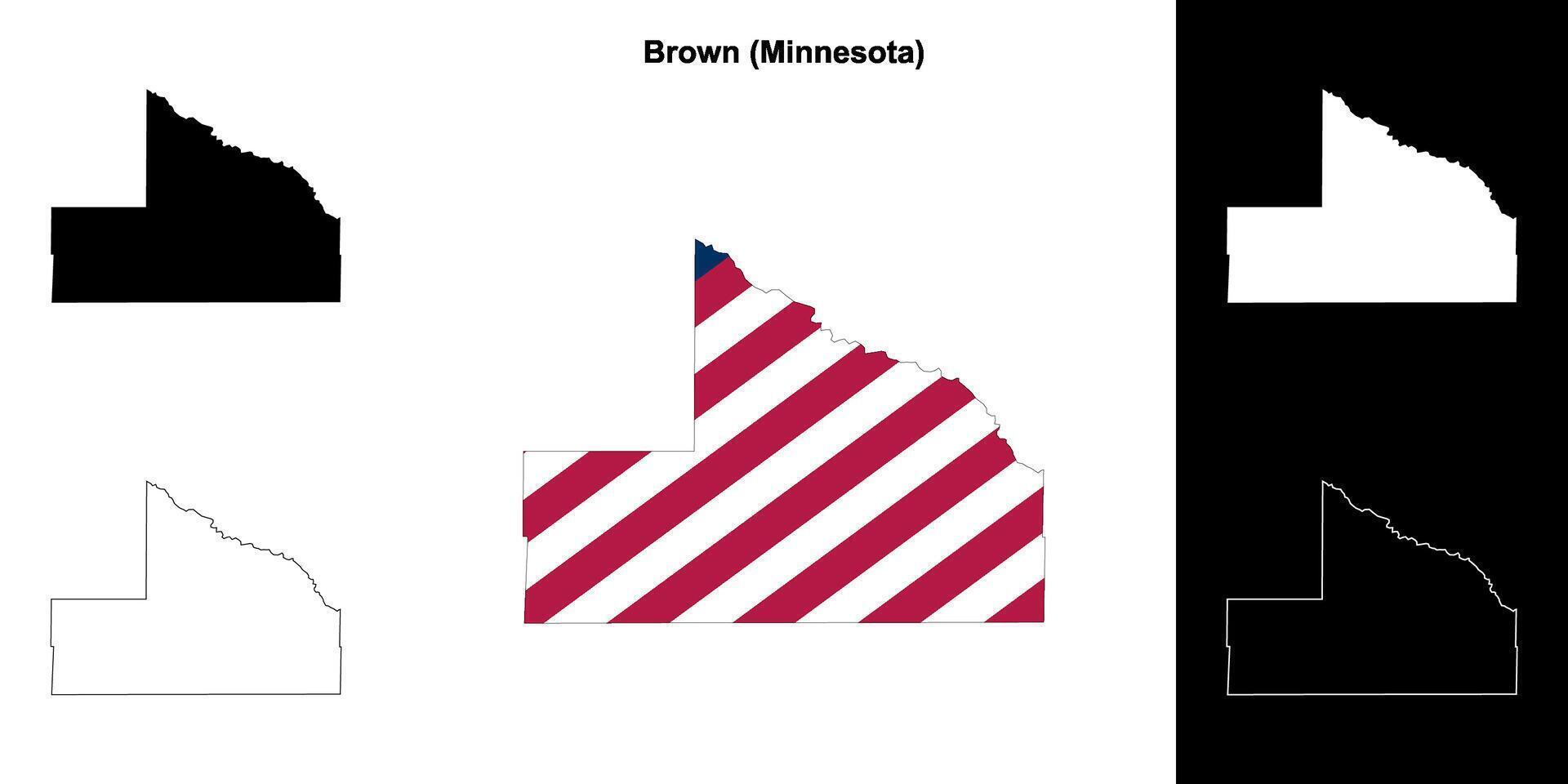 Marrone contea, Minnesota schema carta geografica impostato vettore