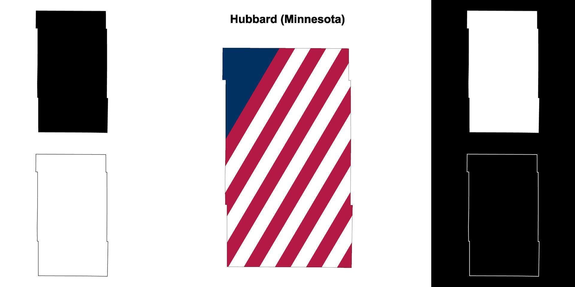 hubbard contea, Minnesota schema carta geografica impostato vettore