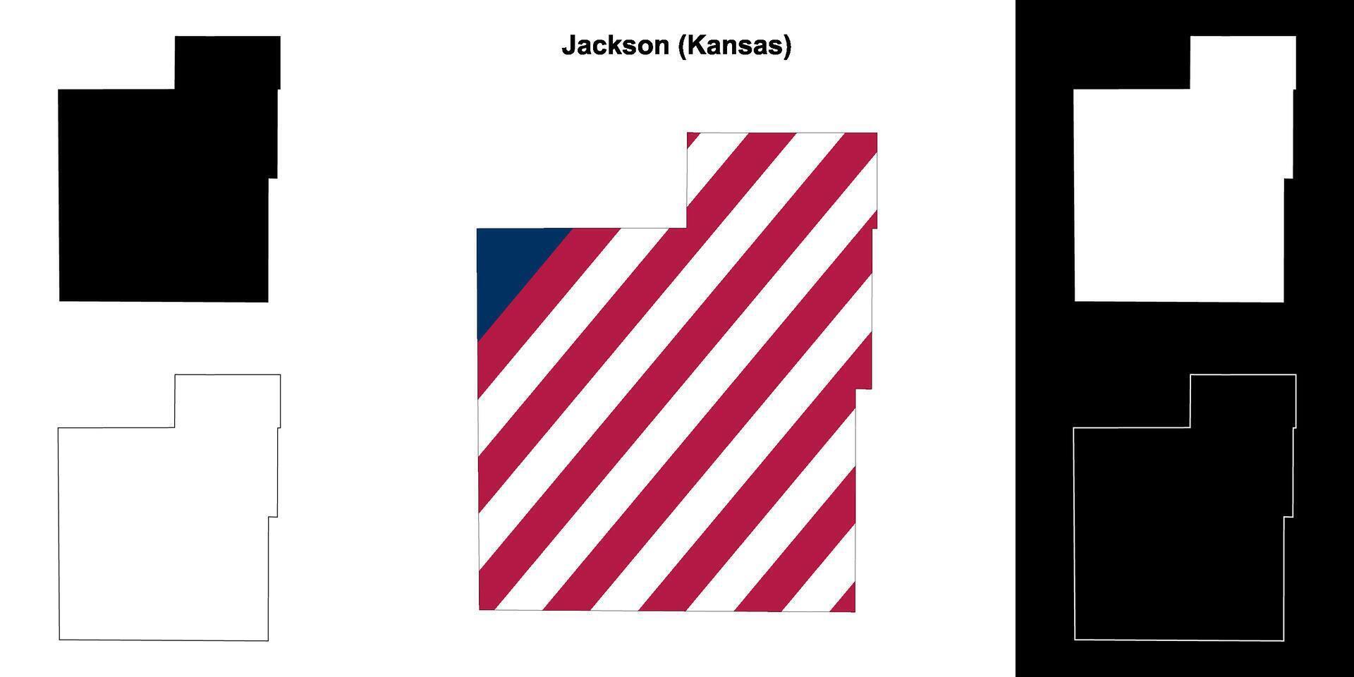 jackson contea, Kansas schema carta geografica impostato vettore