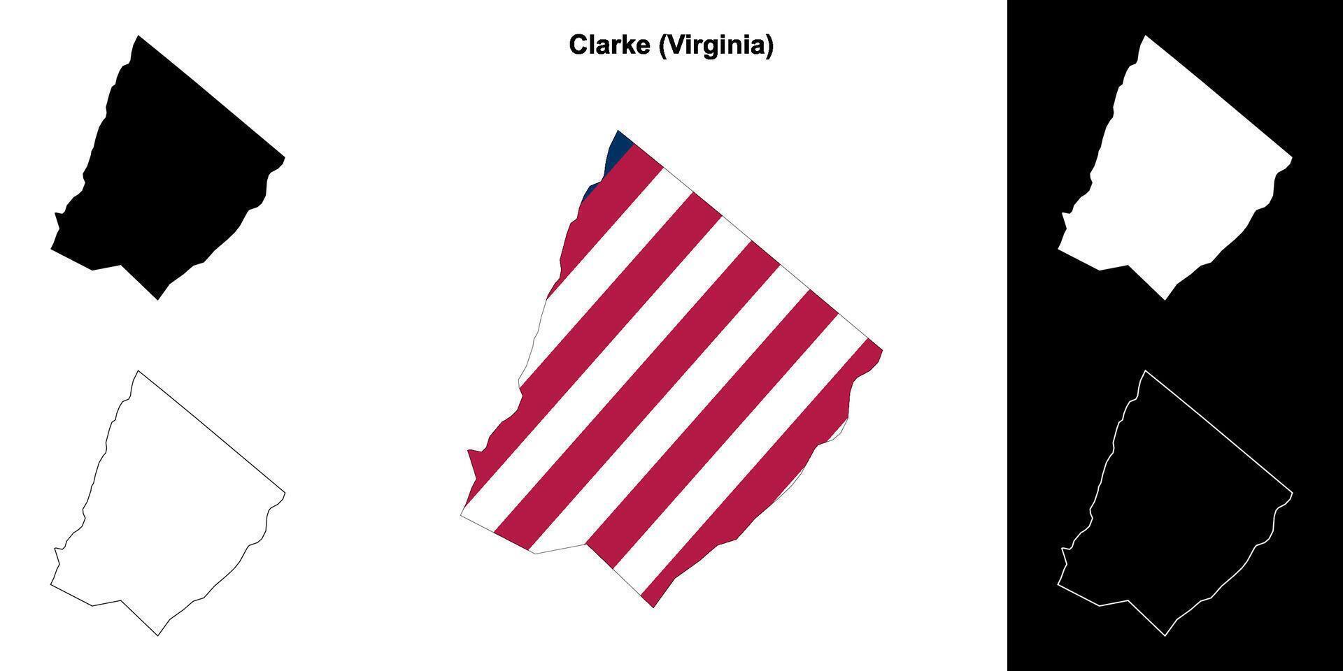 clarke contea, Virginia schema carta geografica impostato vettore