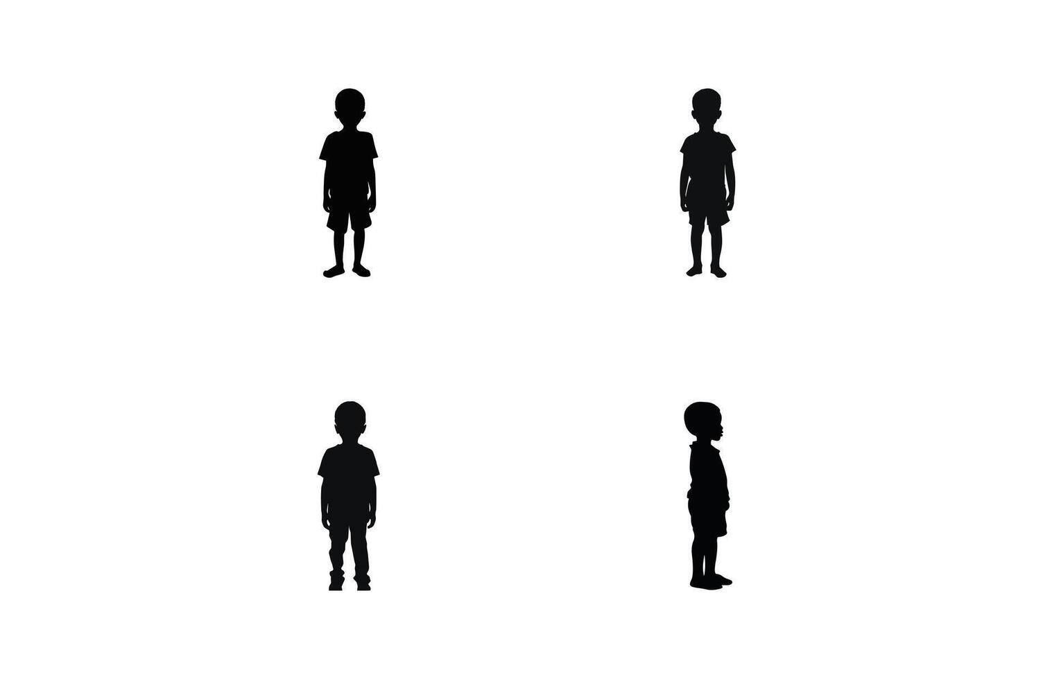 sagome di africano bambini facce impostare. africano ragazzi viso silhouette impostato vettore