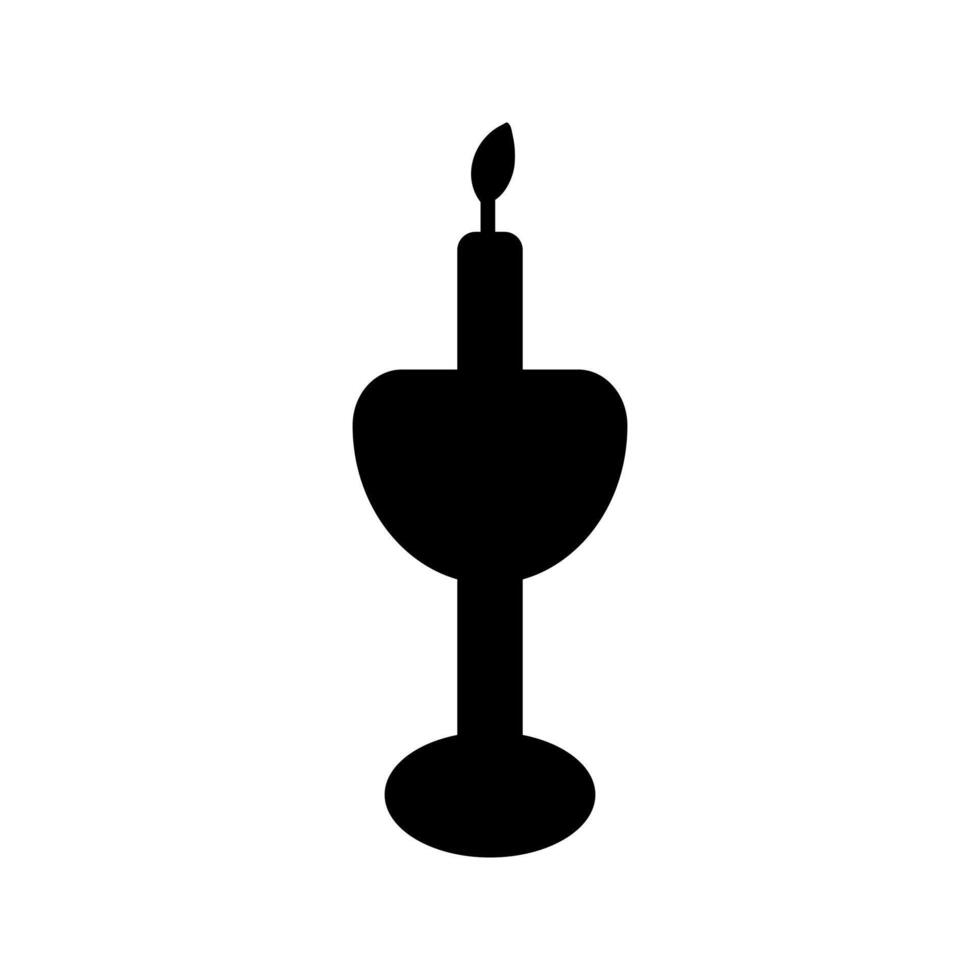 semplice candela silhouette icona design vettore