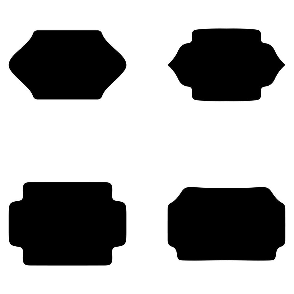etichetta telaio silhouette icona impostato vettore