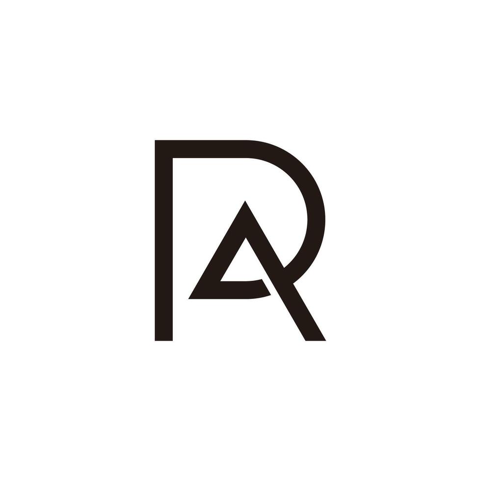 lettera RA triangolo semplice sovrapposizione logo vettore