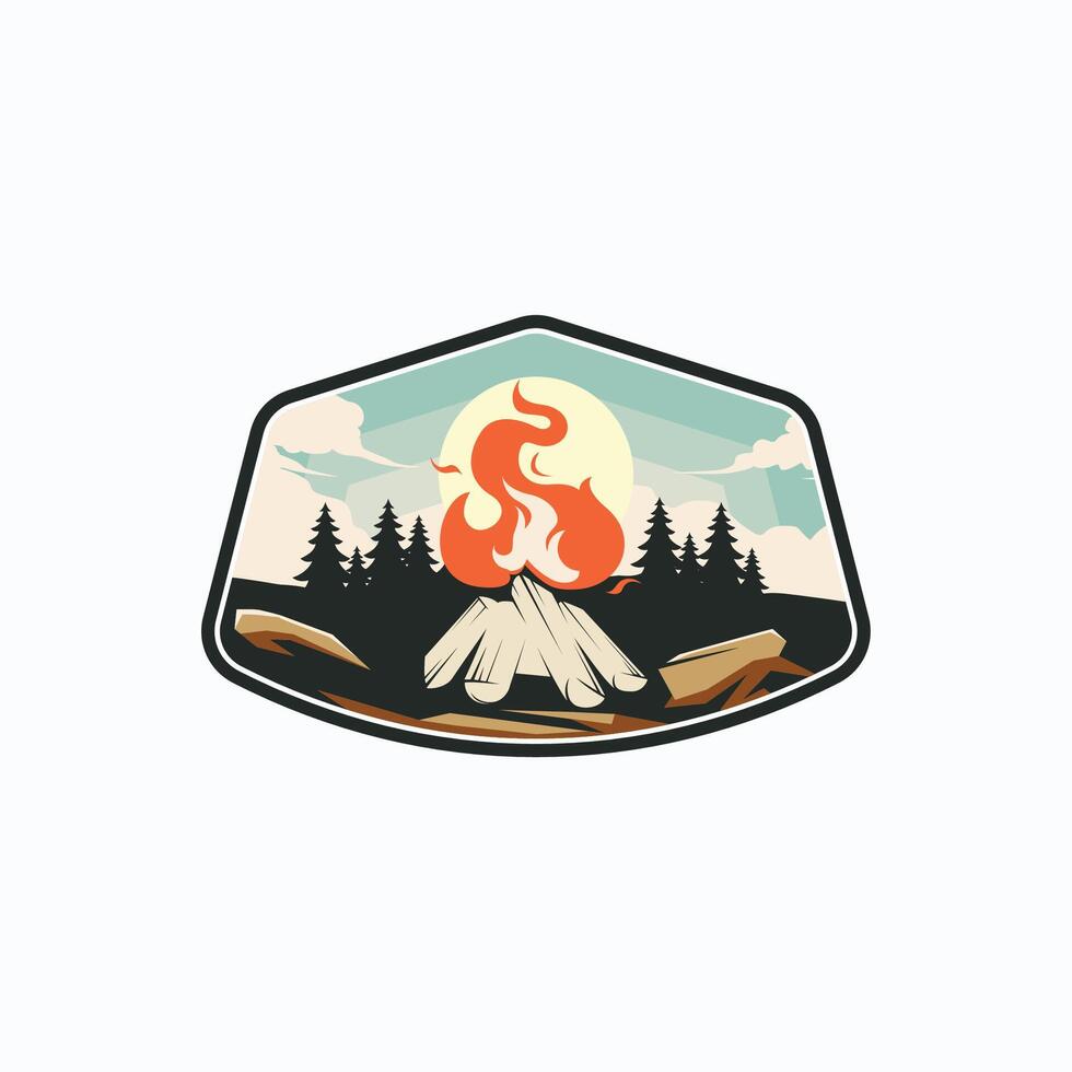 montagna avventura logo. escursioni a piedi e campeggio Vintage ▾ logo design vettore