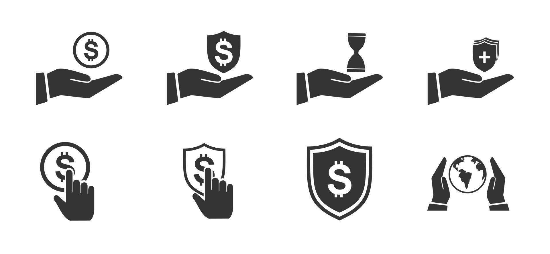 icona impostato protezione fornitore e bancario vettore