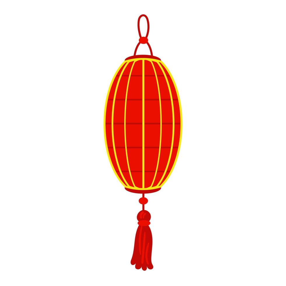 un' Cinese rosso carta lanterna, ricorda di culturale ricchezza e festivo atmosfera. un' festivo Festival per bene fortuna. Luna Festival, allungata ovale e decorativo scopi. isolato vettore