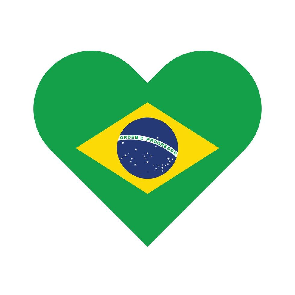nazionale bandiera di brasile. brasile bandiera. brasile cuore bandiera. vettore
