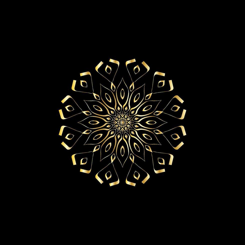 mandala. oro decorativo elemento. immagine per colorazione. astratto circolare ornamento con stilizzato le foglie vettore