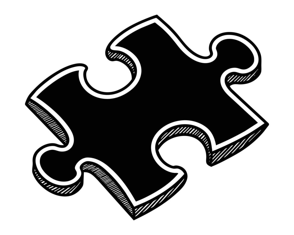 un' nero e bianca Immagine di un' puzzle vettore