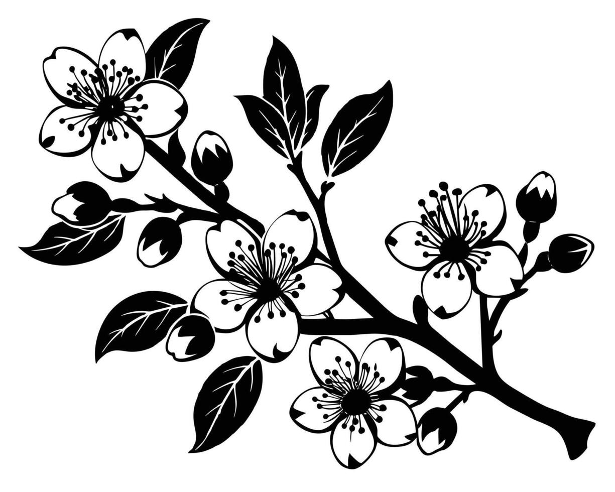 mano disegnato fiori su un' bianca sfondo vettore