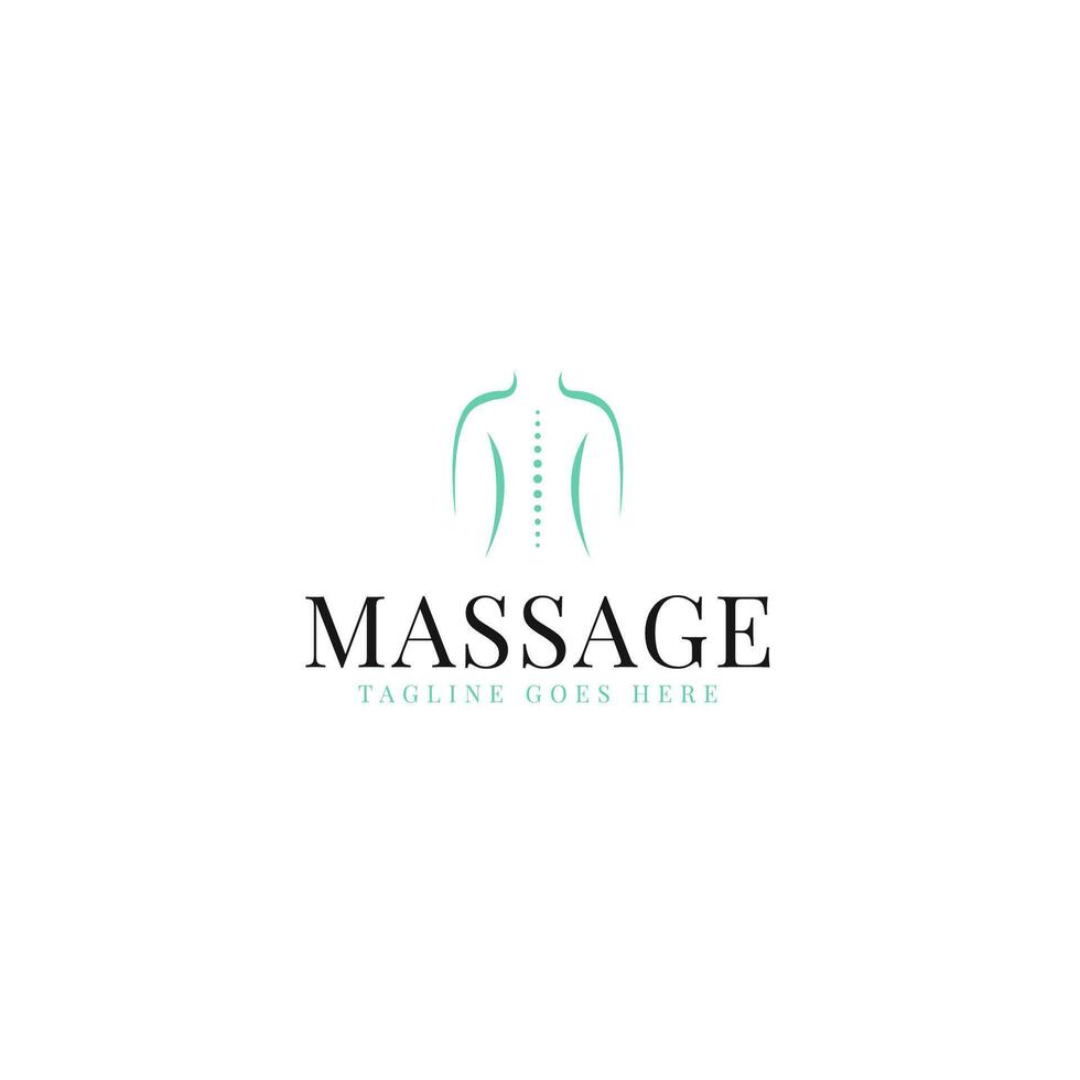 massaggio terapia logo design illustrazione idea vettore