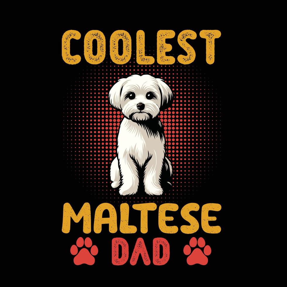 più cool cool maltese papà maglietta design vettore