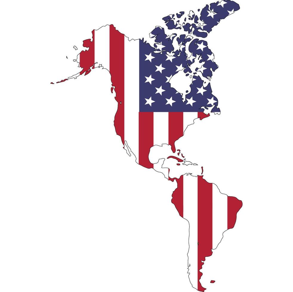 americano bandiera design con America carta geografica forma vettore