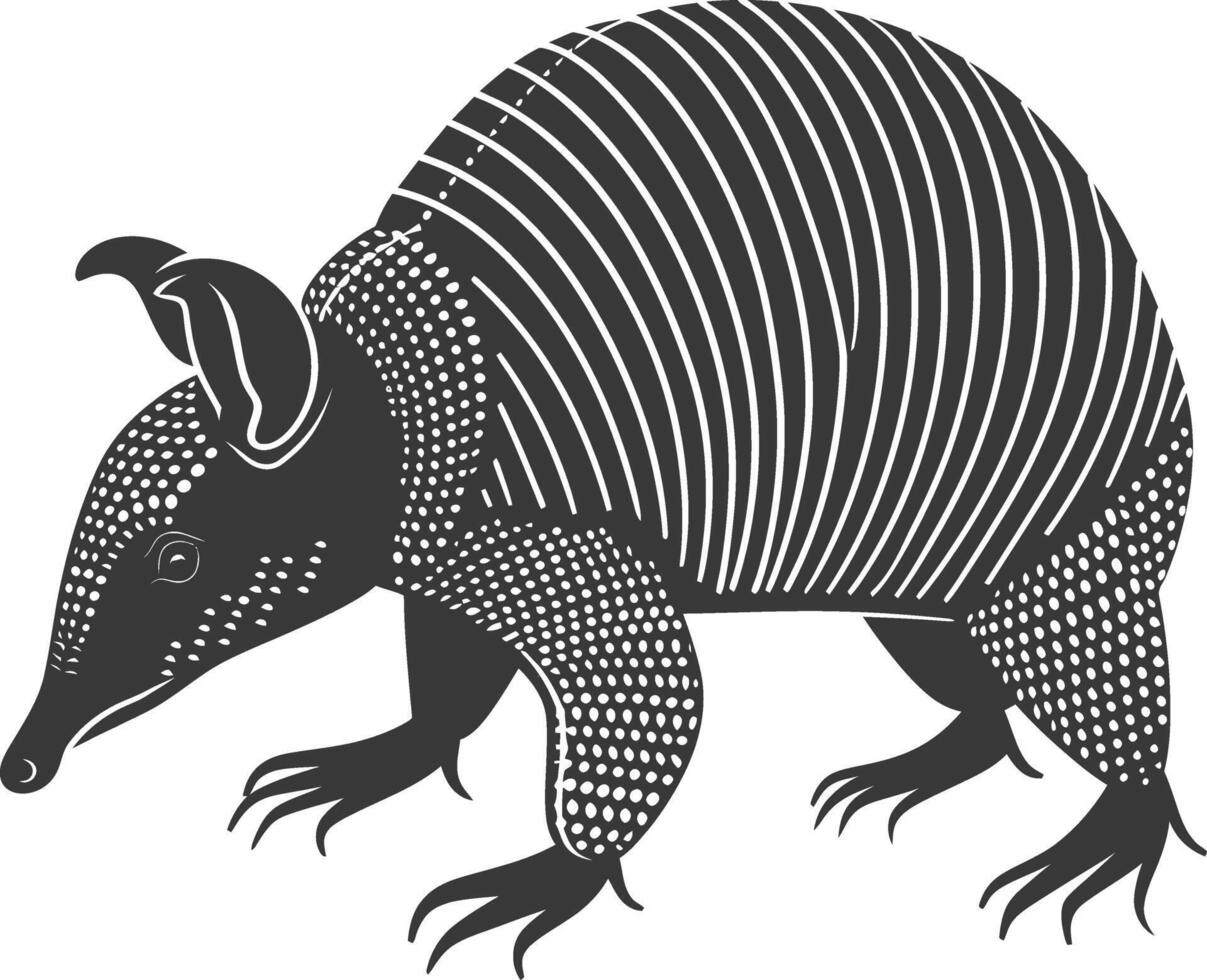 silhouette armadillo animale nero colore solo pieno corpo vettore