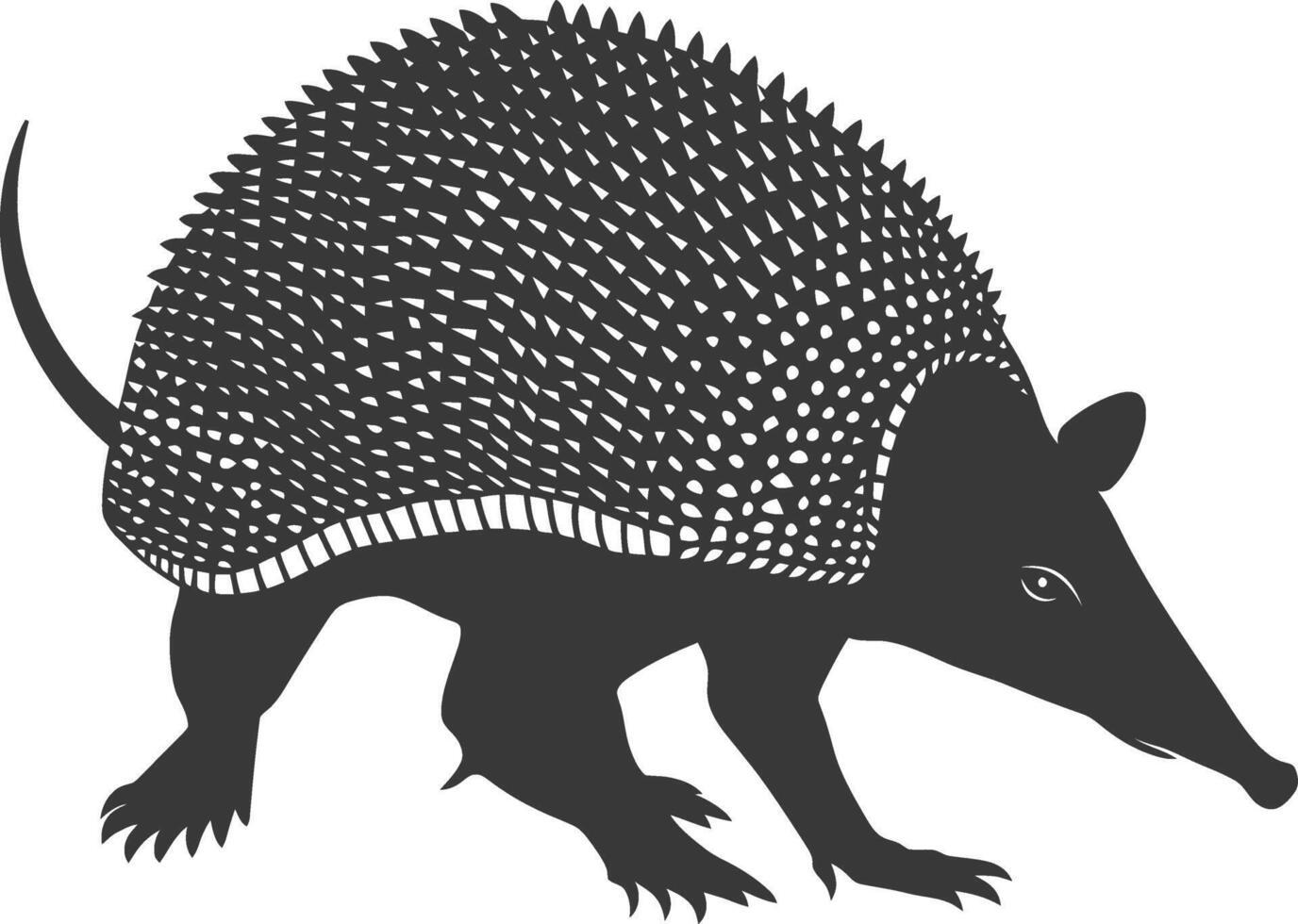 silhouette armadillo animale nero colore solo pieno corpo vettore