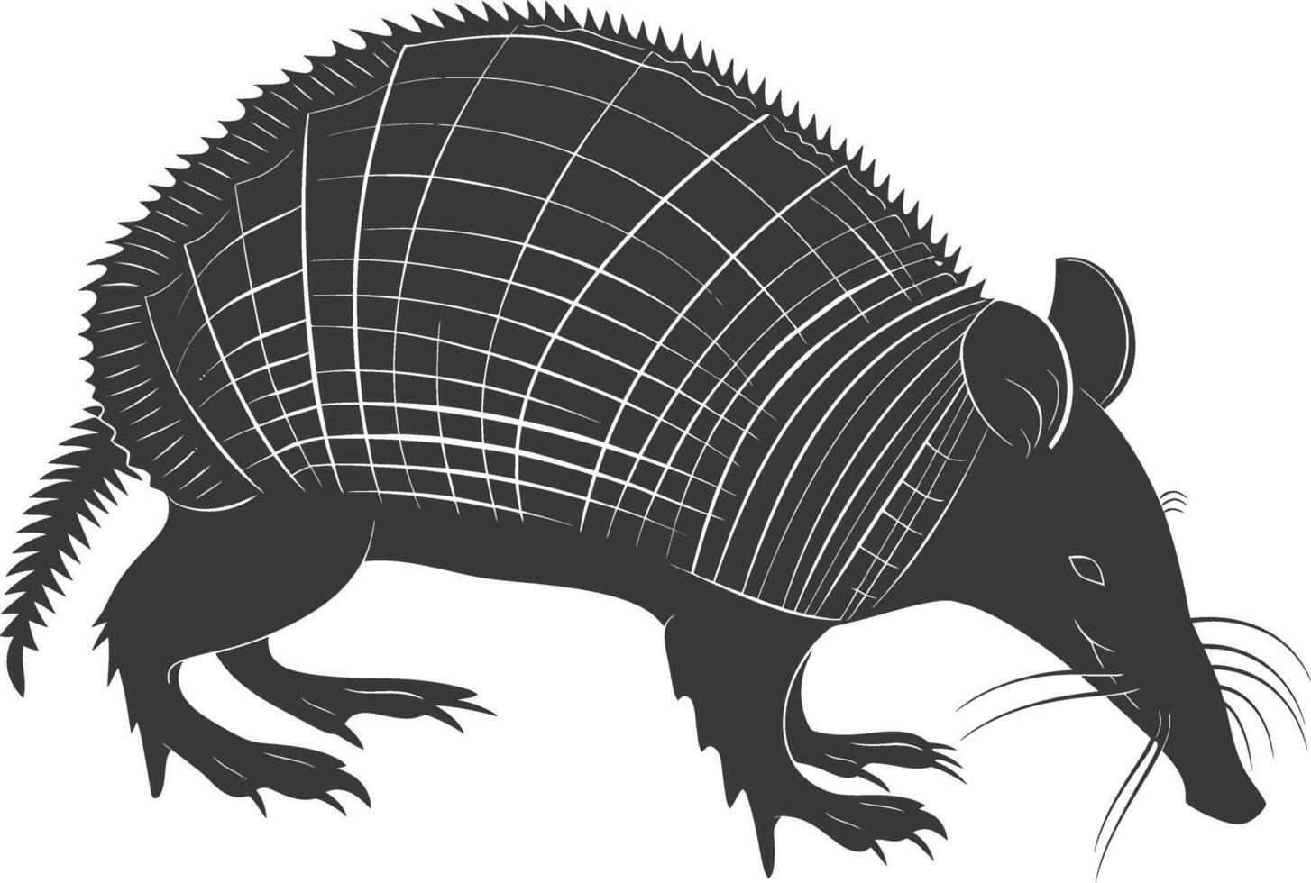 silhouette armadillo animale nero colore solo pieno corpo vettore