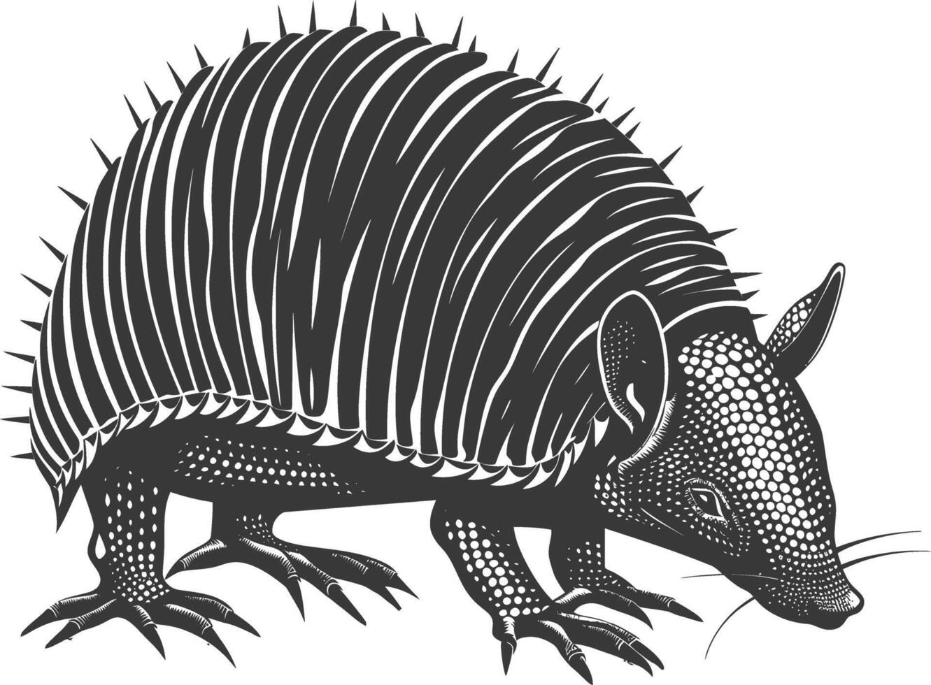 silhouette armadillo animale nero colore solo pieno corpo vettore