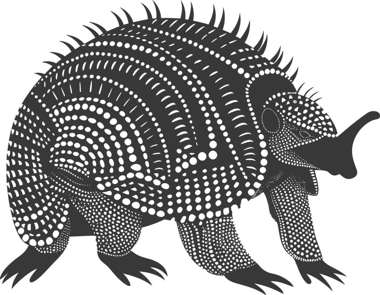 silhouette armadillo animale nero colore solo pieno corpo vettore