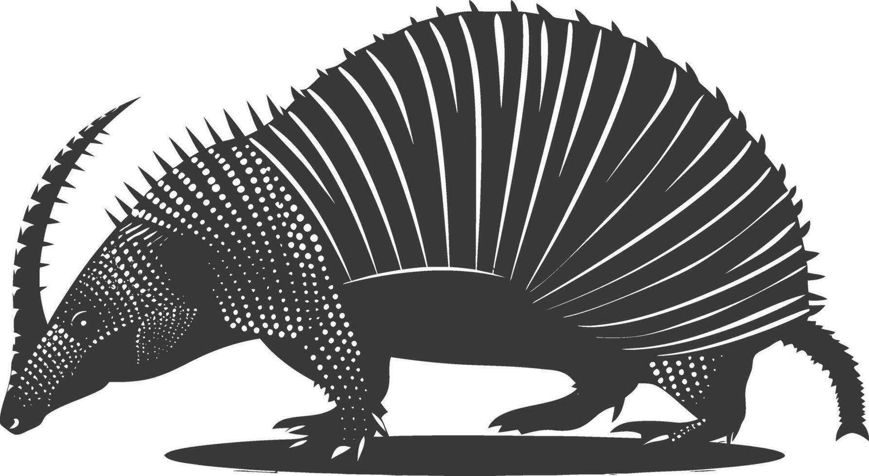 silhouette armadillo animale nero colore solo pieno corpo vettore