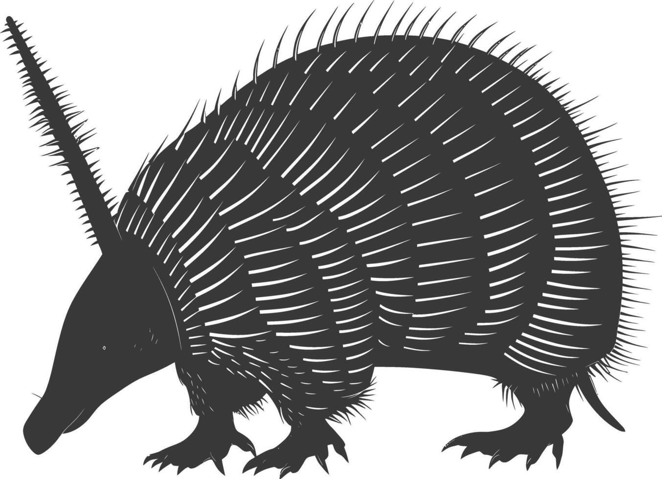 silhouette armadillo animale nero colore solo pieno corpo vettore