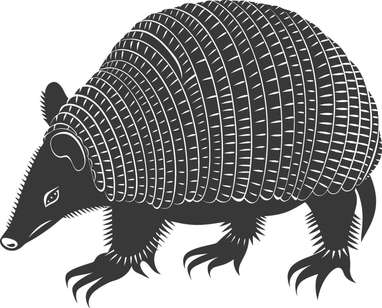 silhouette armadillo animale nero colore solo pieno corpo vettore