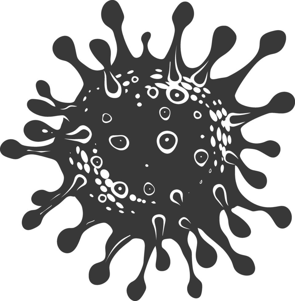 silhouette virus nero colore solo pieno corpo vettore