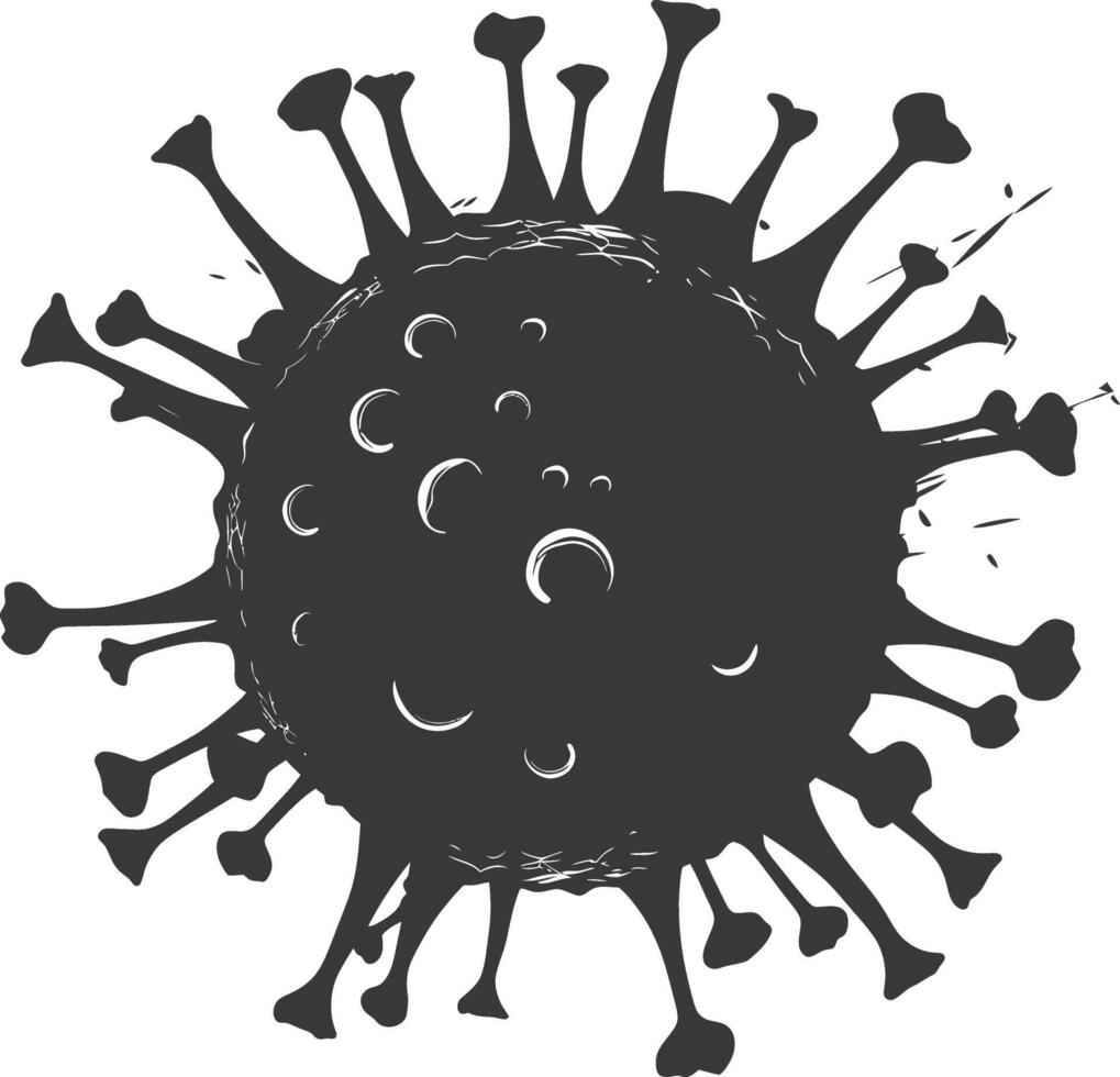 silhouette virus nero colore solo pieno corpo vettore