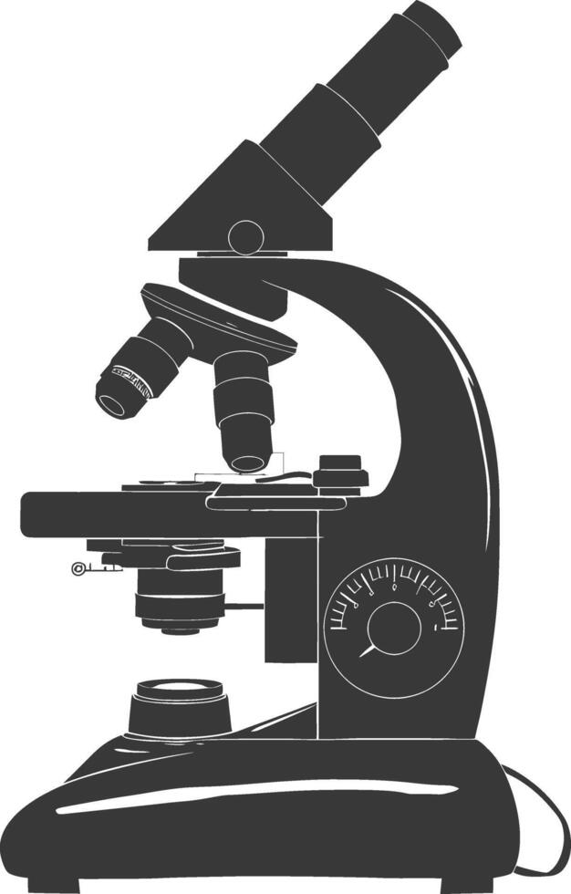silhouette microscopio nero colore solo vettore