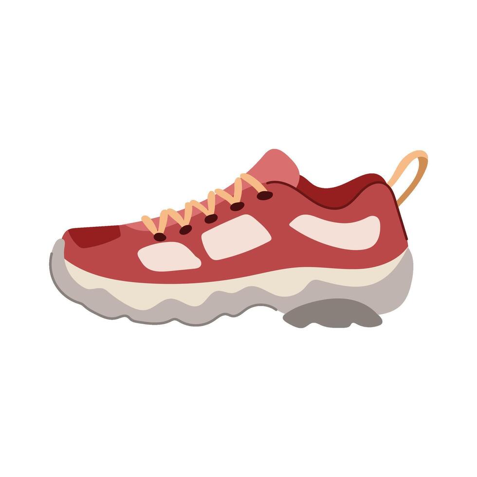 Ingranaggio escursioni a piedi stivali femmina cartone animato illustrazione vettore