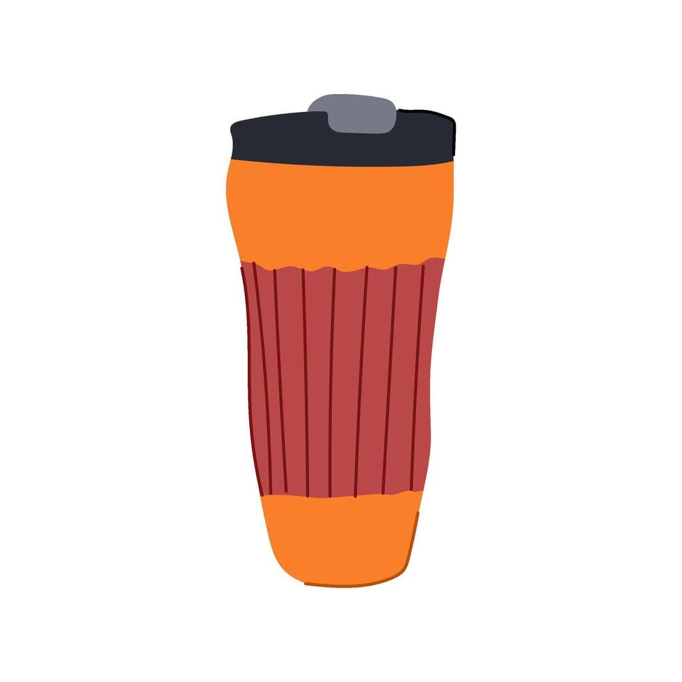 amichevole riutilizzabile caffè tazza cartone animato illustrazione vettore