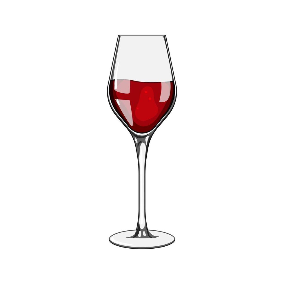 merlot vino bicchiere cartone animato illustrazione vettore
