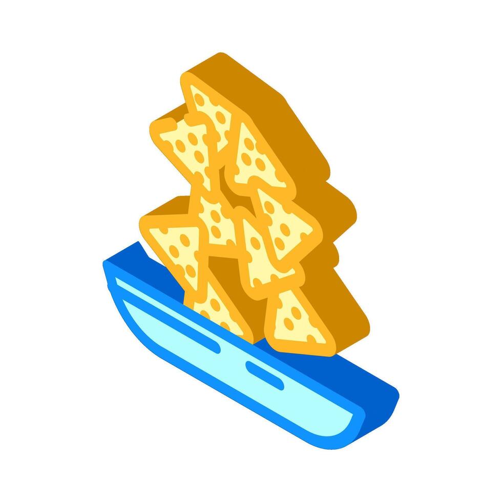 nachos veloce cibo isometrico icona illustrazione vettore