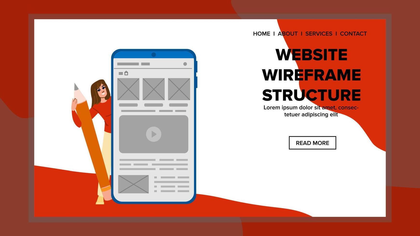 utente sito web wireframe struttura vettore