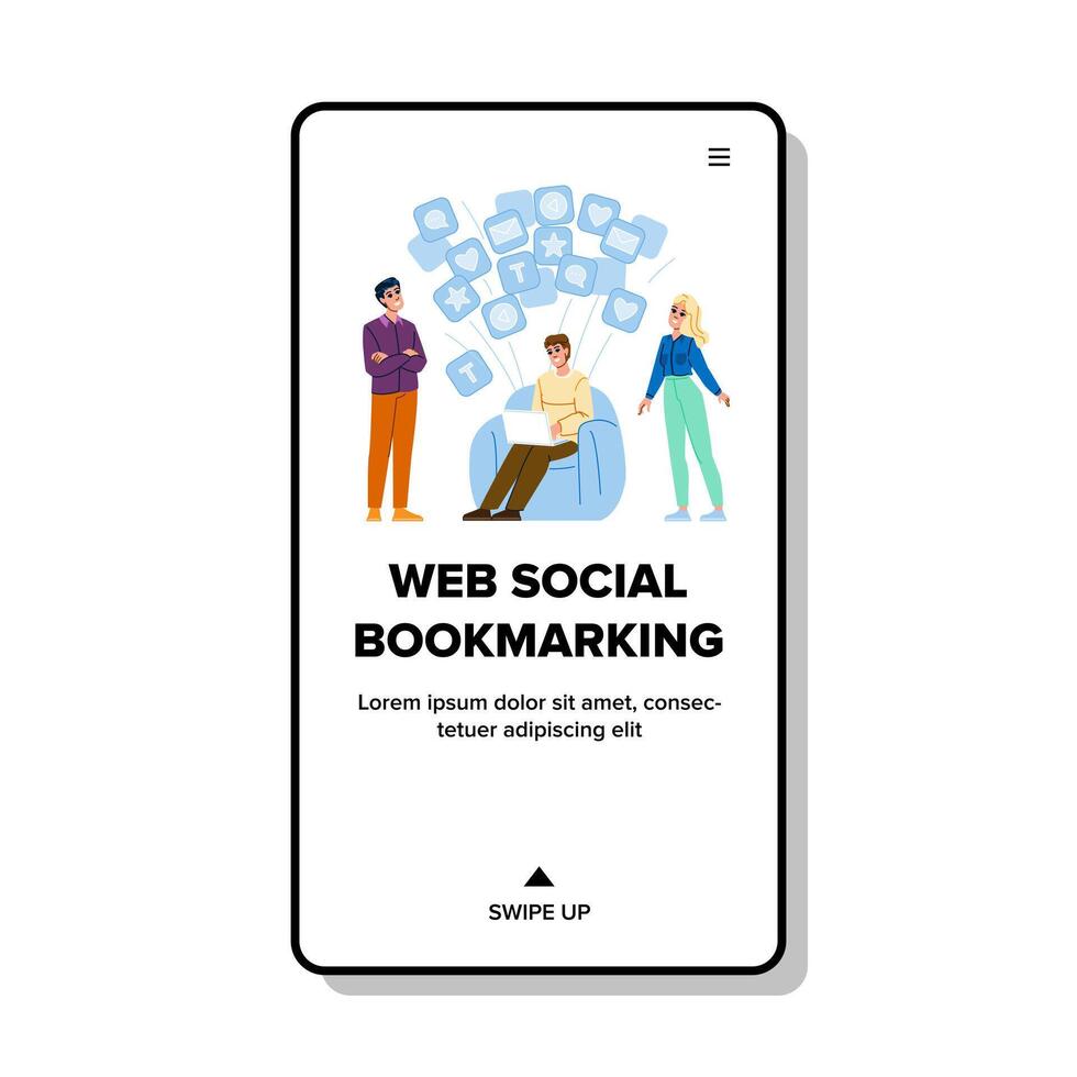 Salva ragnatela sociale bookmarking vettore