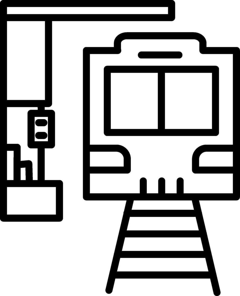 treno stazione linea icona vettore