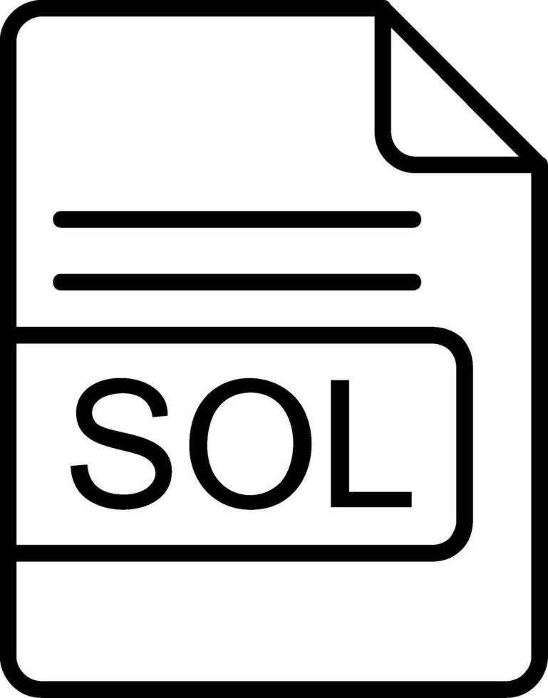 sol file formato linea icona vettore