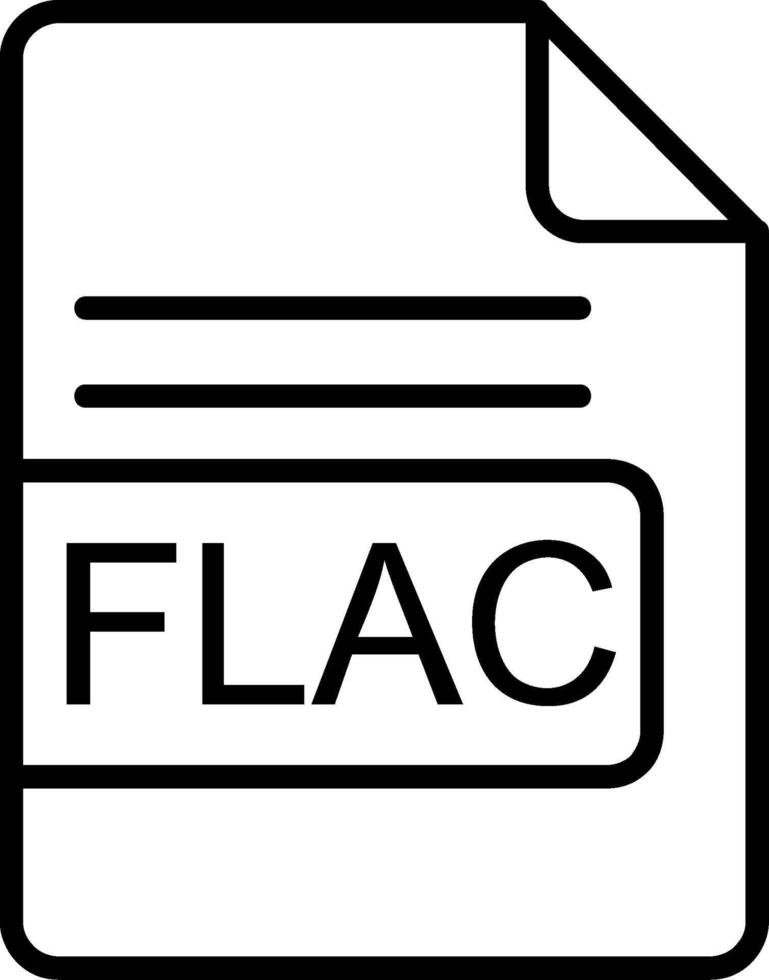 flac file formato linea icona vettore