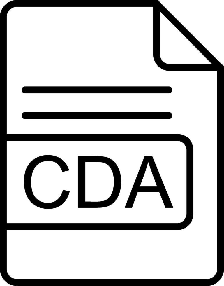 cda file formato linea icona vettore