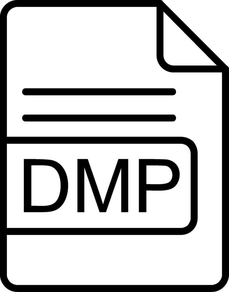 dmp file formato linea icona vettore