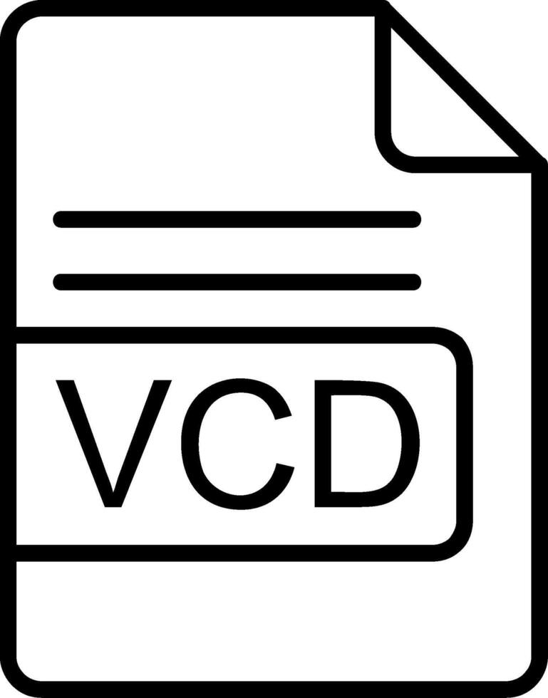 vcd file formato linea icona vettore